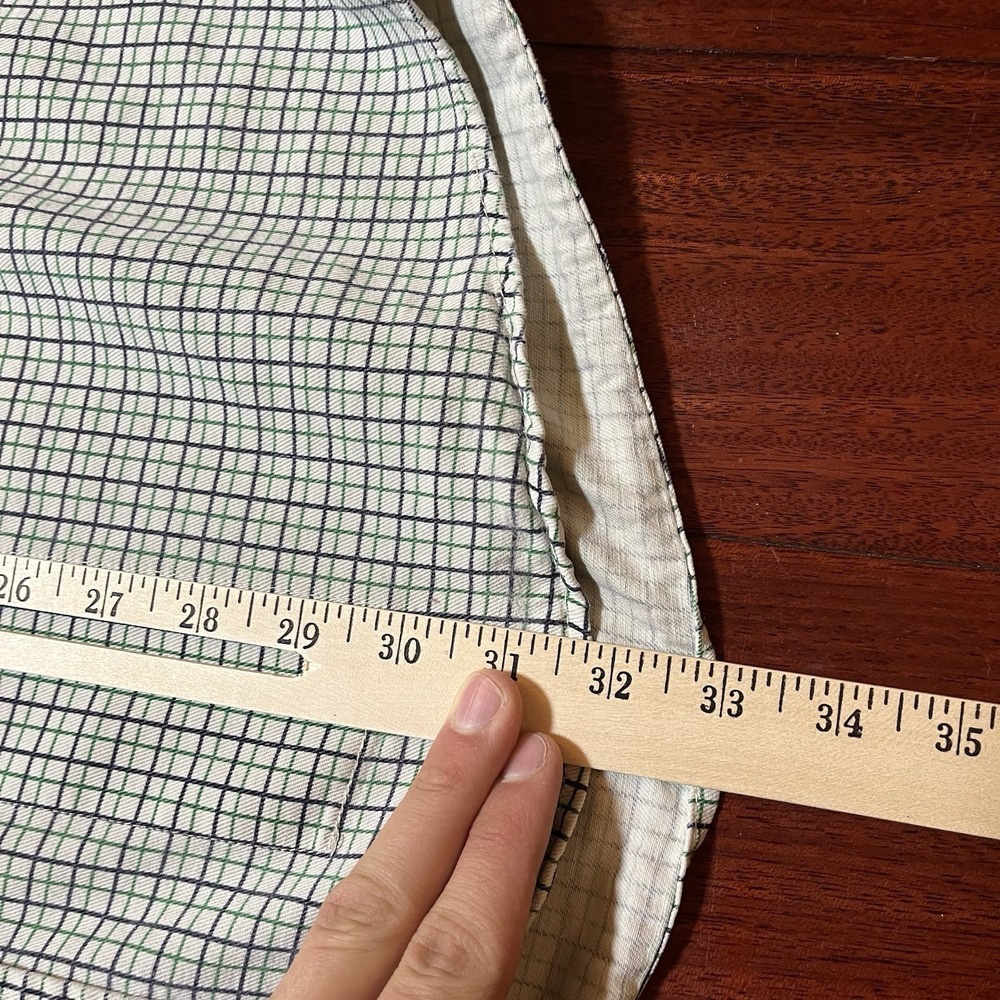 Cinch WRX FR Shirt Mens Large Green Blue White Plaid Check Western Work FLAW* - Picture 10 of 12
